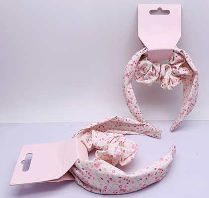 Розовый печатный ткань волосы ленты Scrunchie Легкий прочный