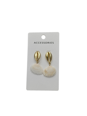 Bohemian Natural Shell Conch Pearl Gold Plated Drop Earrings (Богемская натуральная раковина с раковиной)