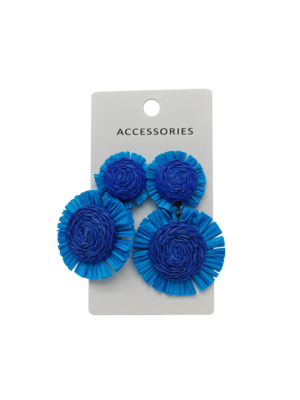 Серьги богемные с цветочной тканью для женщин - Золото Серебро Сплав