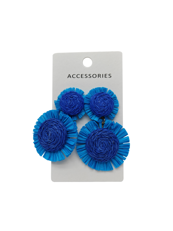 Серьги богемные с цветочной тканью для женщин - Золото Серебро Сплав