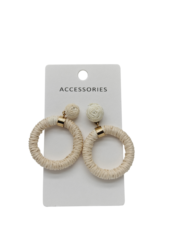 Новые круглые ротанговые серьги, серьги ручной работы, в богемном стиле, простые серьги-подвески из рафии