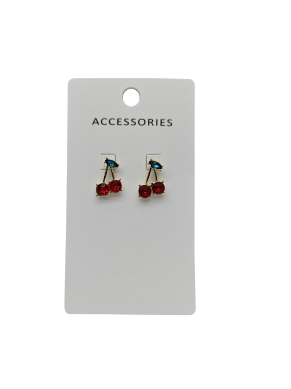 Раннее лето Новый красный циркон Вишневые ушные колпачки Элегантные модные фруктовые серьги для женщин Девочки всепоглощающие Модные стильные